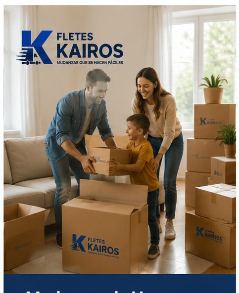 Mudanza de hogar con cajas y muebles